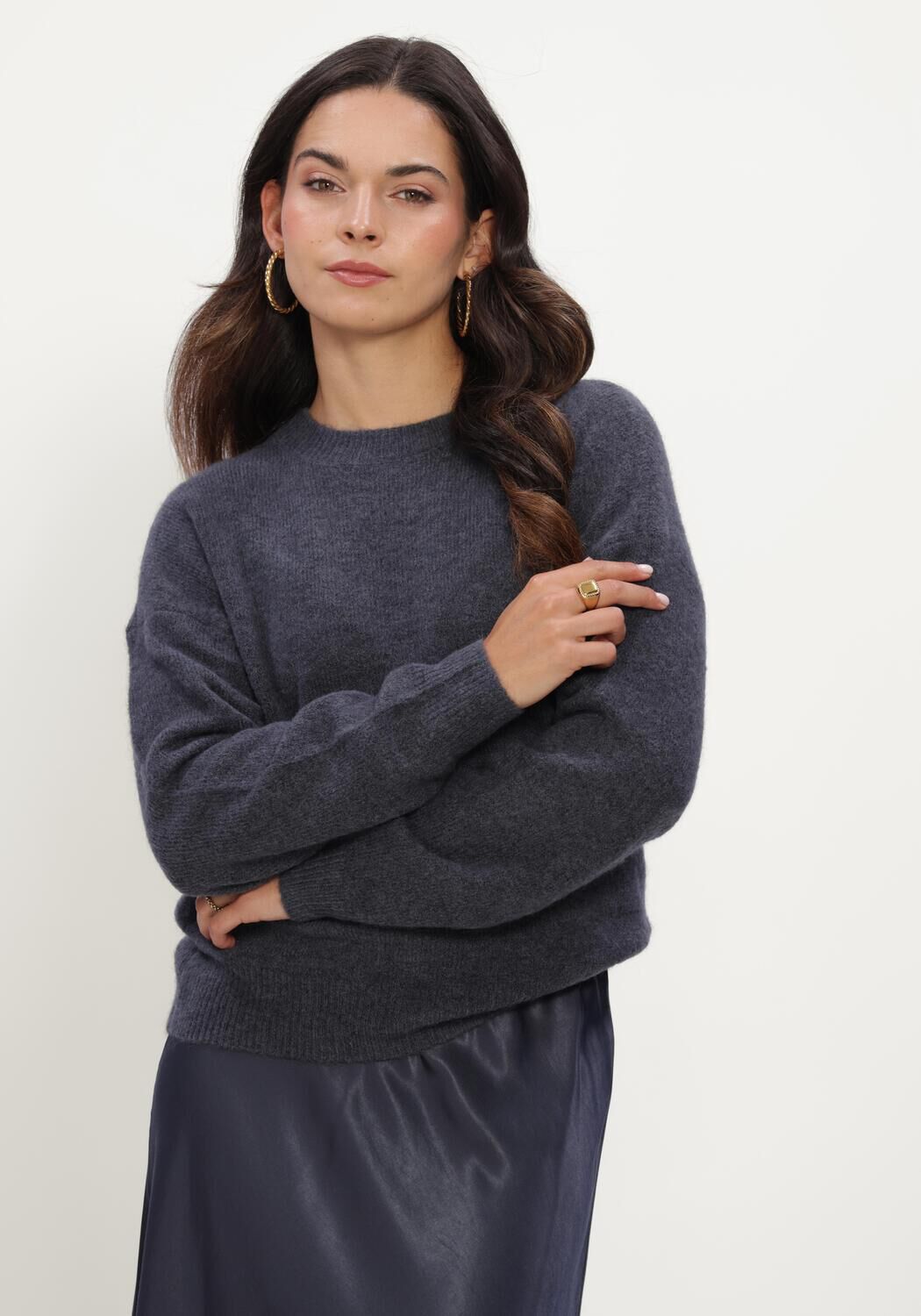 Donkergrijze MSCH COPENHAGEN Trui MSCHFESTINA HOPE PULLOVER - large