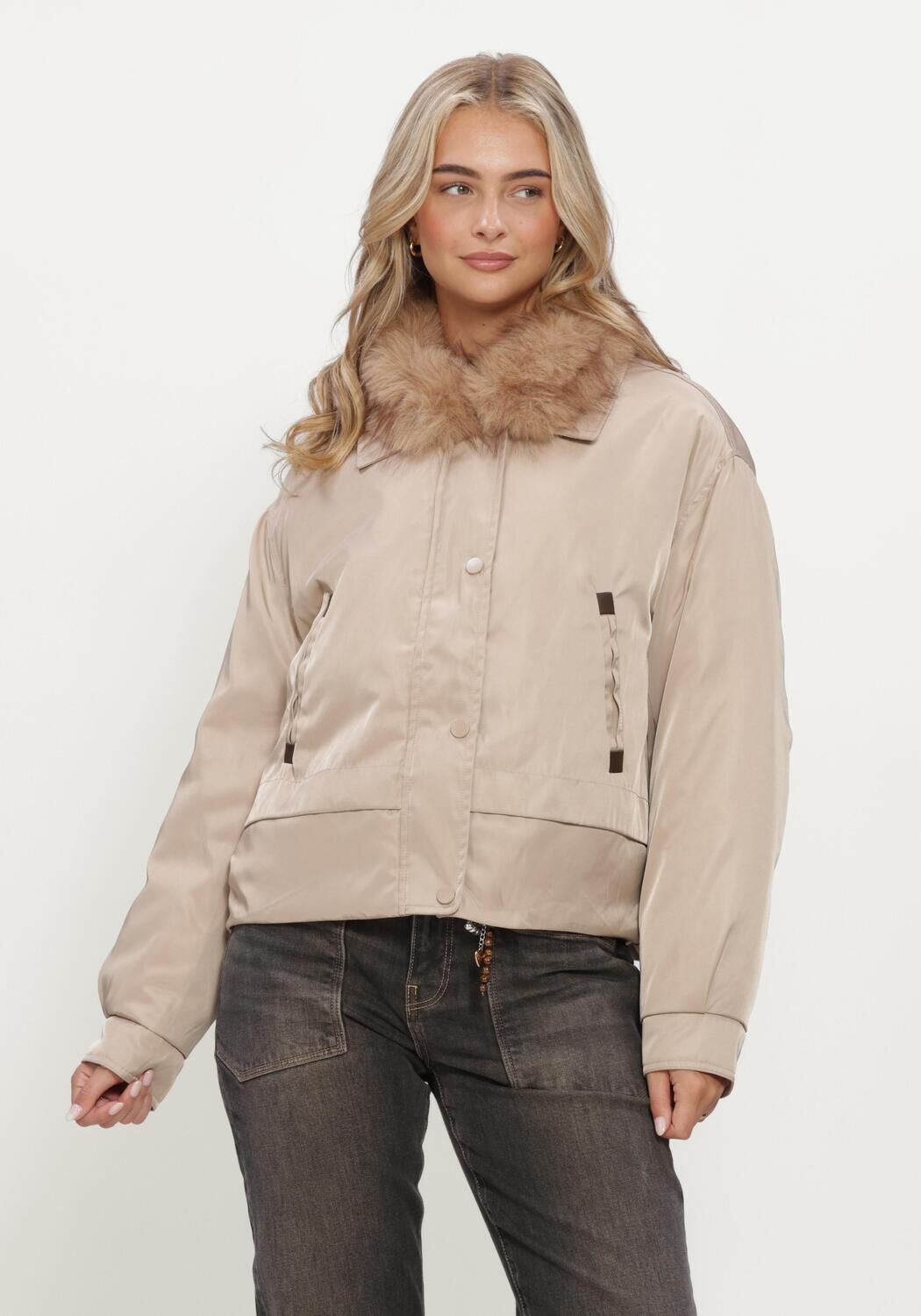 Beige NUKUS Gewatteerde jas PAULA JACKET - large