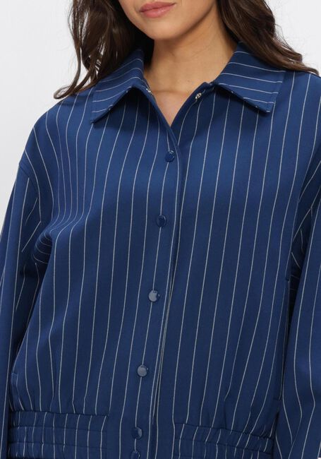 Blauwe ALIX THE LABEL Jack LADIES WOVEN CLEAN STRIPED BOMBER - large