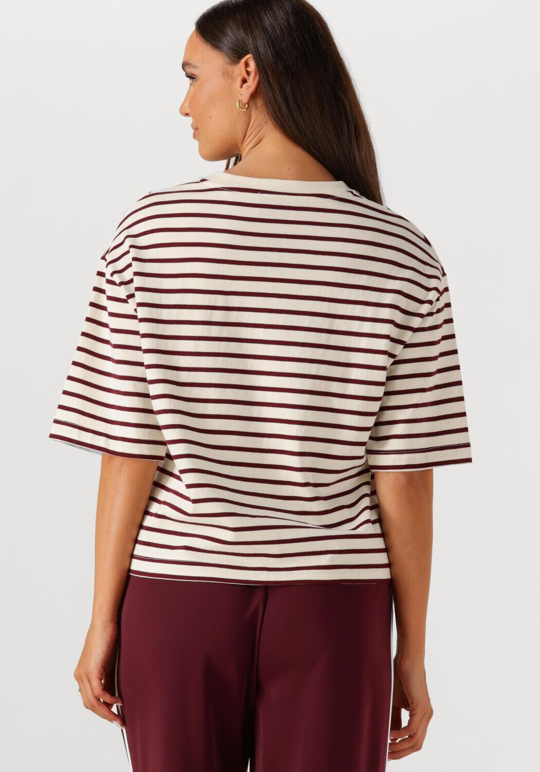 CATWALK JUNKIE Dames Tops & T-shirts Striped Loose Fit Tshirt Wit