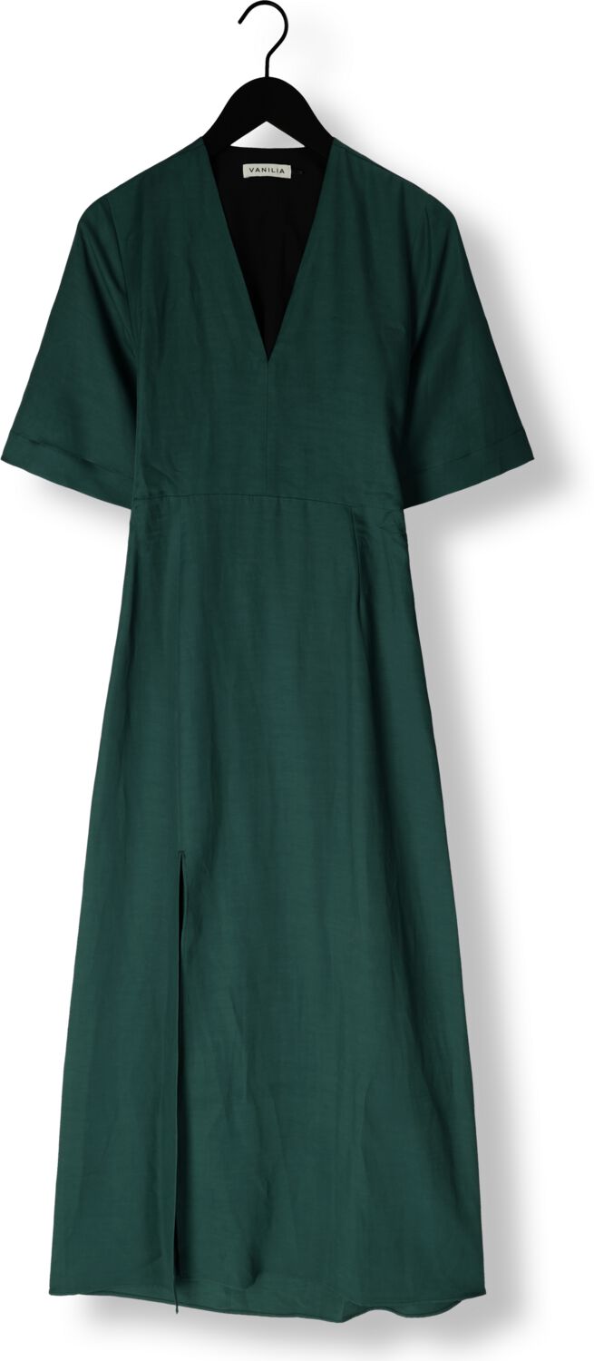 VANILIA Dames Jurken Linnen Open Back Dress Groen