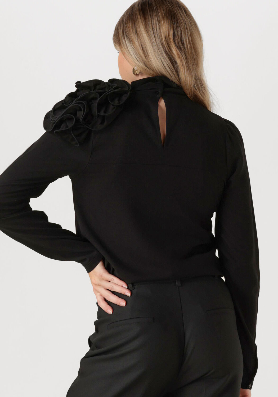 JANSEN AMSTERDAM Dames Blouses S181 Blouse Arlette Zwart