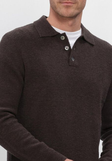 Bruine PROFUOMO Polo BOILED WOOL - large