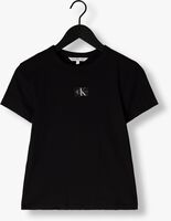 Zwarte CALVIN KLEIN T-shirt WOVEN LABEL RIB REGULAR TEE