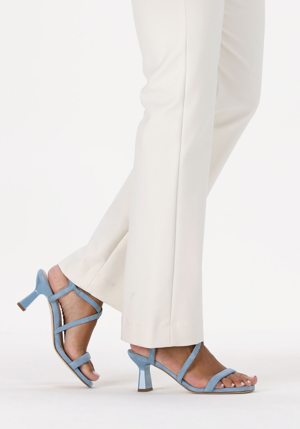 Blauwe sandalen met 2025 hak