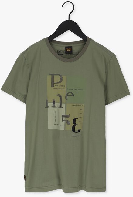 Olijf PME LEGEND T-shirt SHORT SLEEVE R-NECK SINGLE JERSEY MERCERISED - large