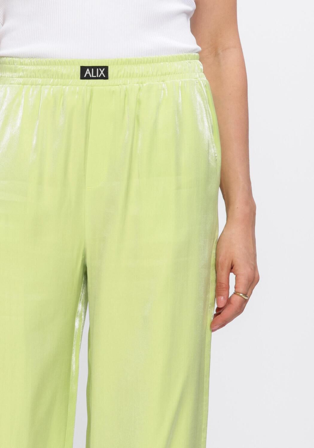 Gele ALIX THE LABEL Broeken LADIES WOVEN MIX SHINE PANTS - large