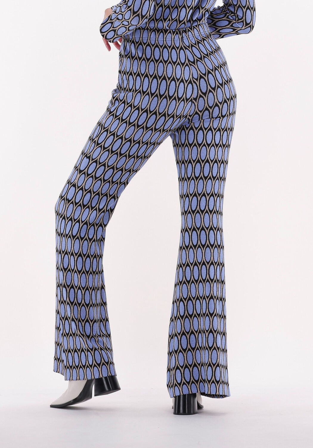 lichtblauwe ana alcazar flared broek flared pants