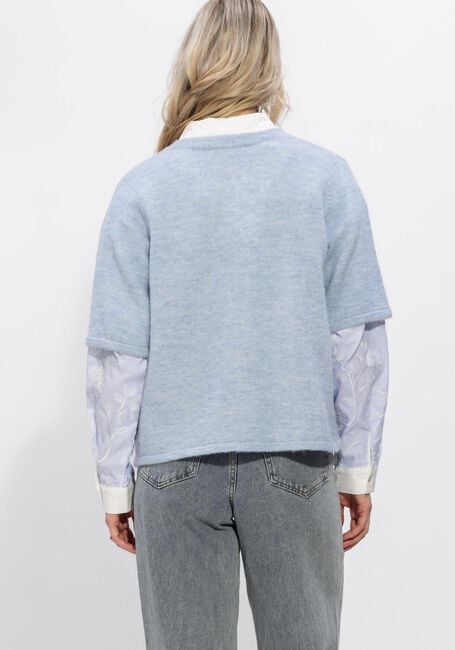 Lichtblauwe SELECTED WOMEN Trui SLFLULU 2/4 KNIT CARDIGAN - large