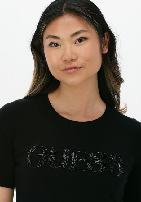 Zwarte GUESS Top AMELIE RN SS SWTR - large