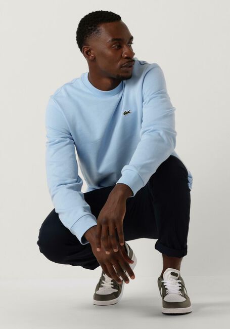 Lichtblauwe LACOSTE Sweater CLASSIC FIT BRUSHED FLEECE SWEATSHIRT - large