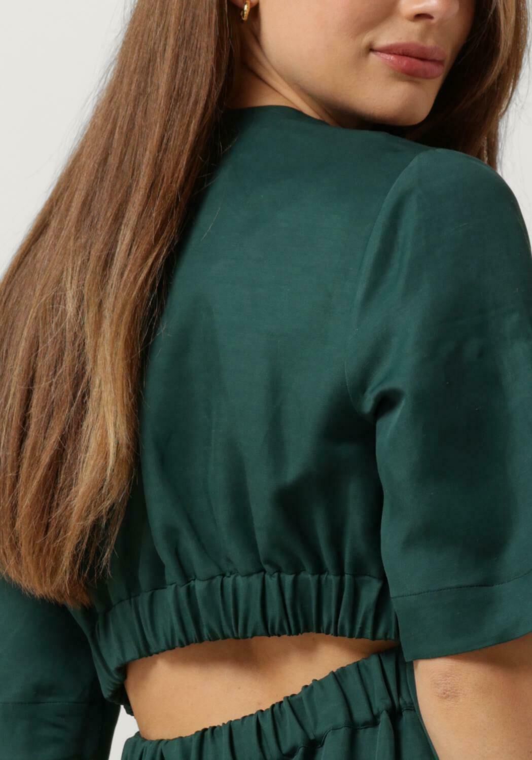 VANILIA Dames Jurken Linnen Open Back Dress Groen