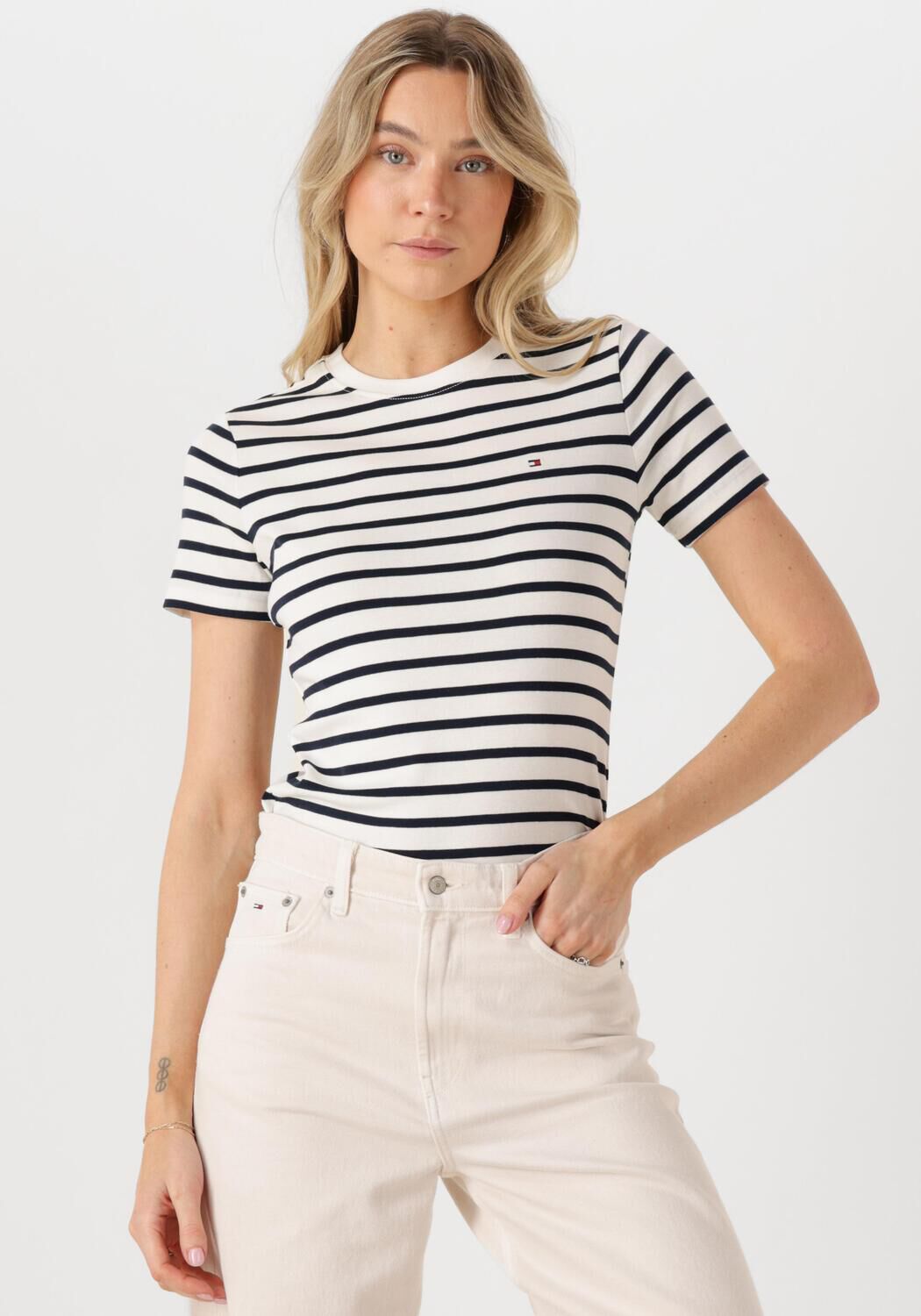 TOMMY HILFIGER Dames Tops & T-shirts Slim Cody C-nk Ss Blauw