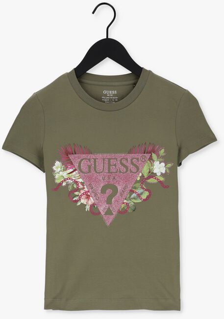 Groene GUESS T-shirt SS CN FLORIA TEE - large