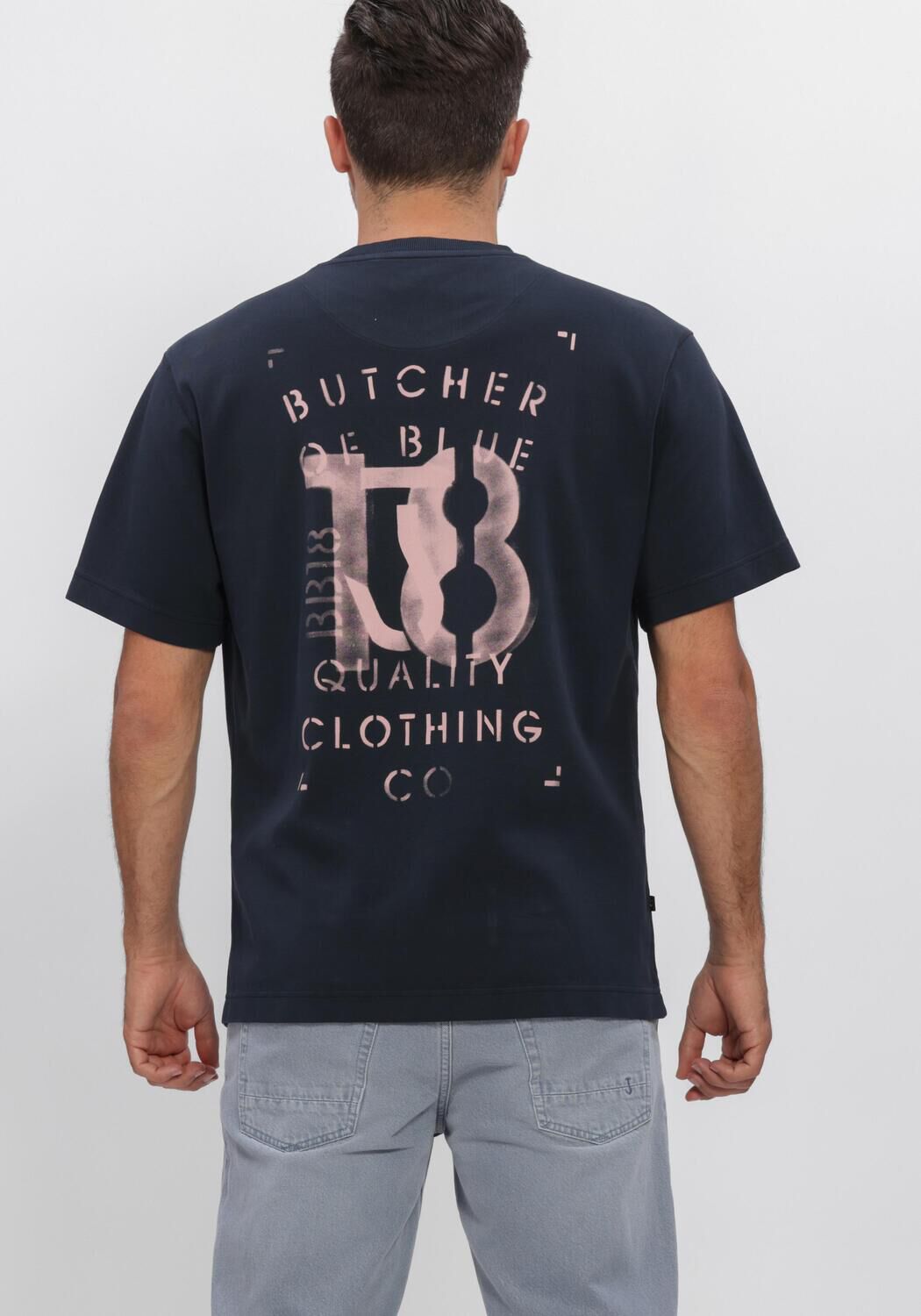 BUTCHER OF BLUE Heren Polo's & T-shirts Mercer Layer Loose Tee Donkerblauw