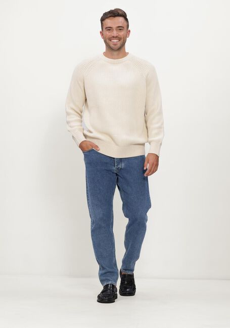 Beige SELECTED MEN Trui SLMBRAUN KNIT RIB CREW NECK NOOS - large