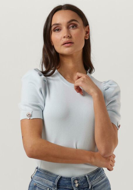 Lichtblauwe GUESS T-shirt EMMA RN SS SWTR - large