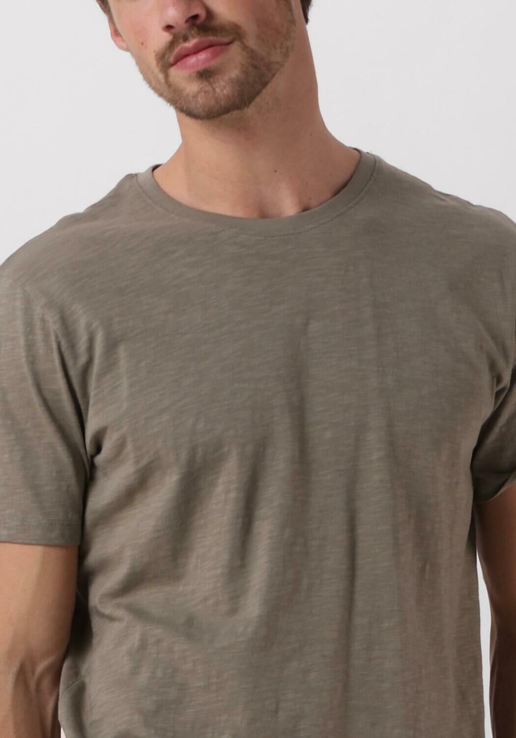SELECTED HOMME Heren Polo's & T-shirts Slhaspen Slub Ss O-neck Tee Noos Groen