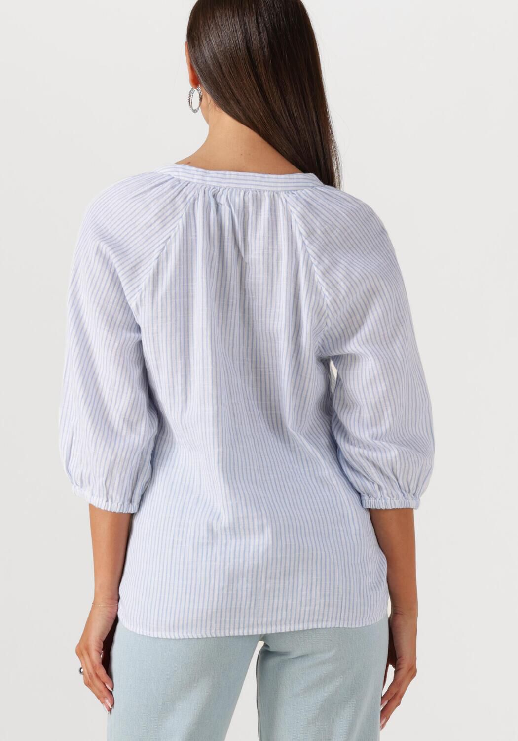 SELECTED FEMME Dames Blouses Slfalberta 3 4 Stripe Shirt Noos Lichtblauw