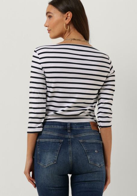 Donkerblauwe TOMMY HILFIGER T-shirt SLIM STP BOAT-NK TOP 3/4 SLV - large