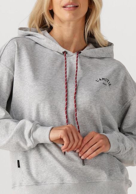 Lichtgrijze HAUTE L'AMITIÉ Sweater MINI CURVE HOODIE SWEAT - large