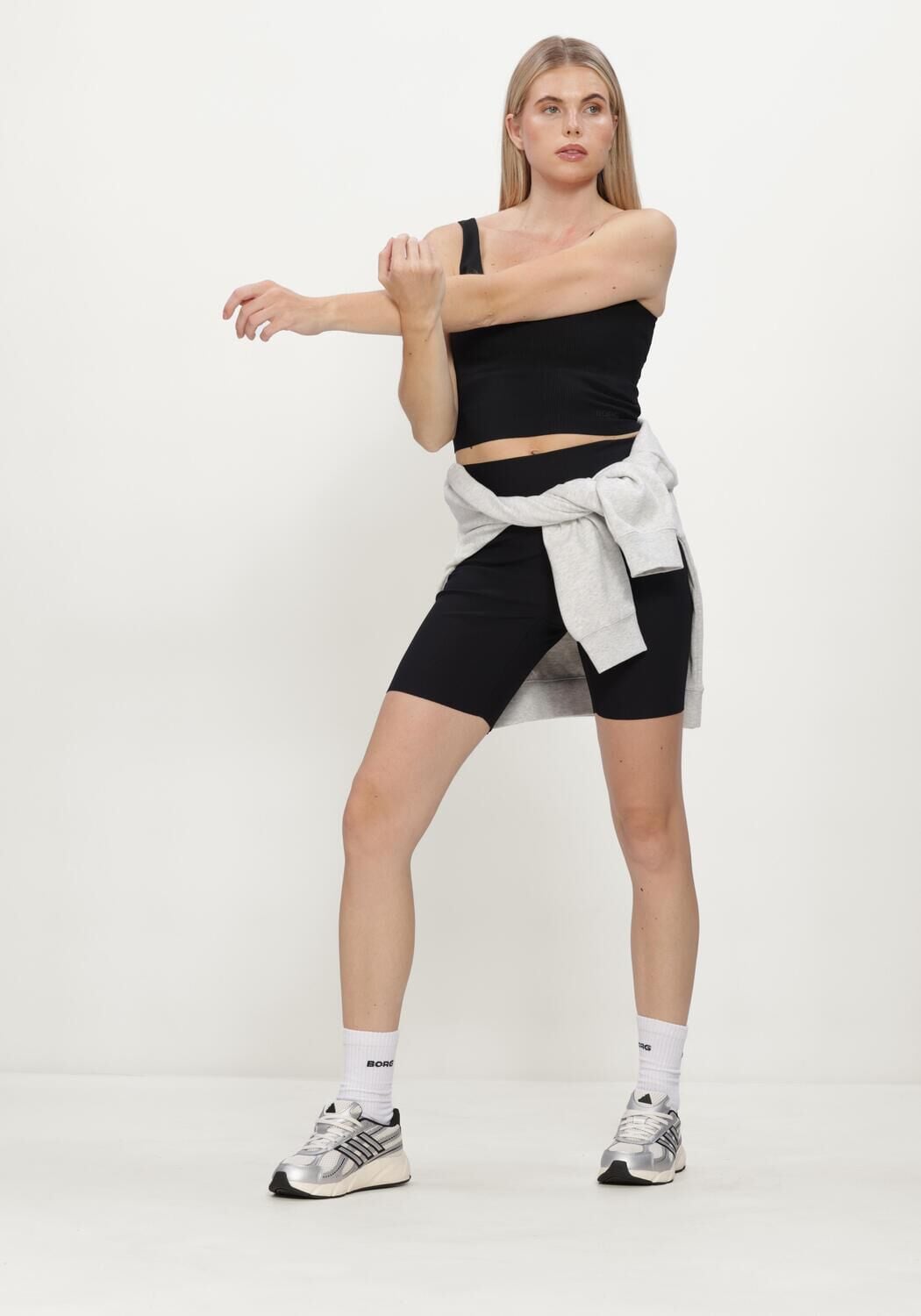 BJORN BORG Dames Tops & T-shirts Studio Ribbed V-neck Top Zwart