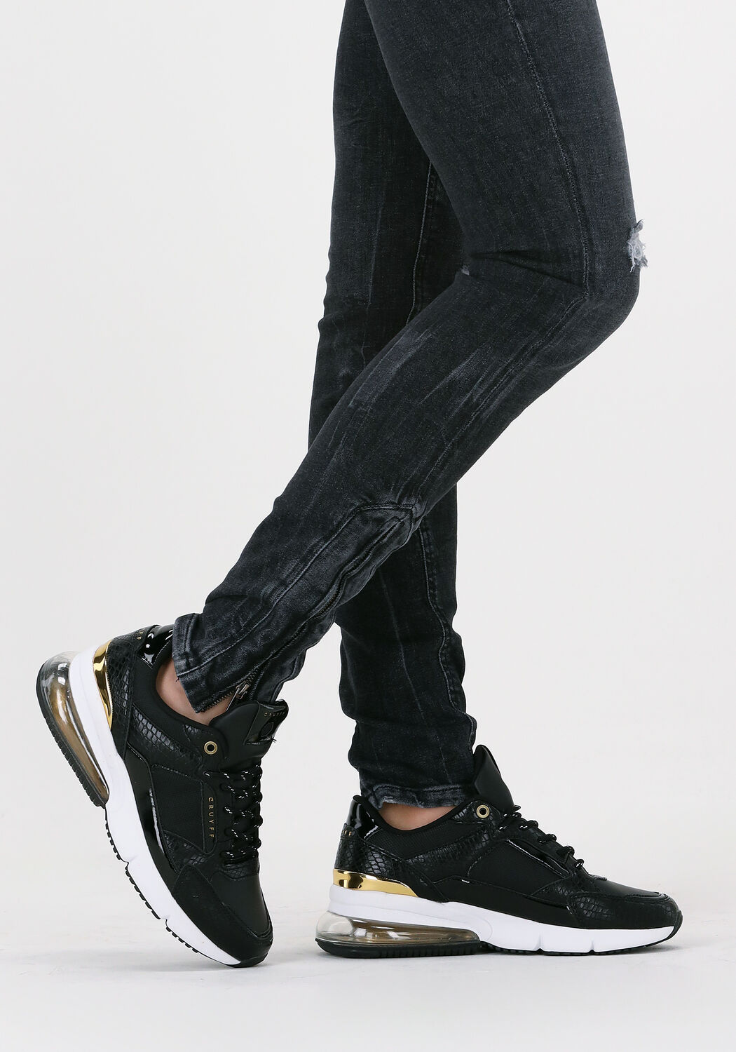 Zwarte sneakers top dames cruyff
