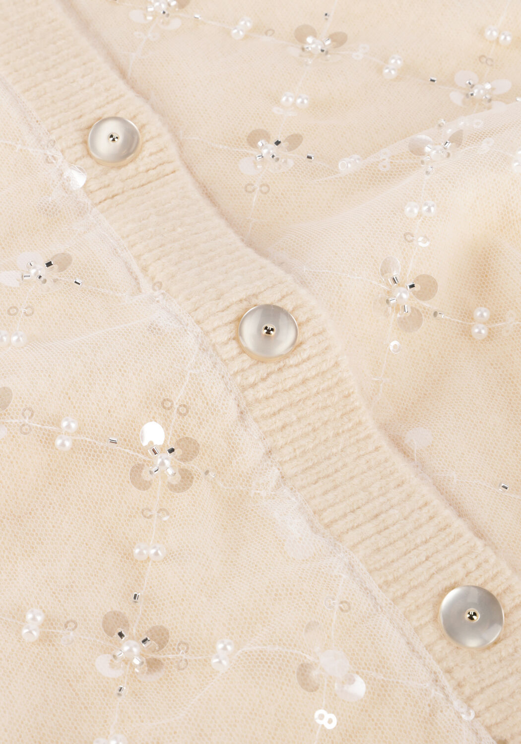 Ecru Y.A.S. Vest YASMERILLA SS KNIT CARDIGAN - large