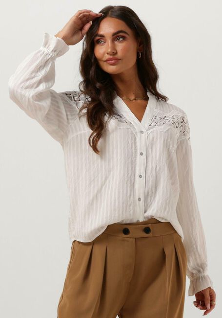 Witte CO'COUTURE Blouses SELMA ANGLE LACE SHIRT - large