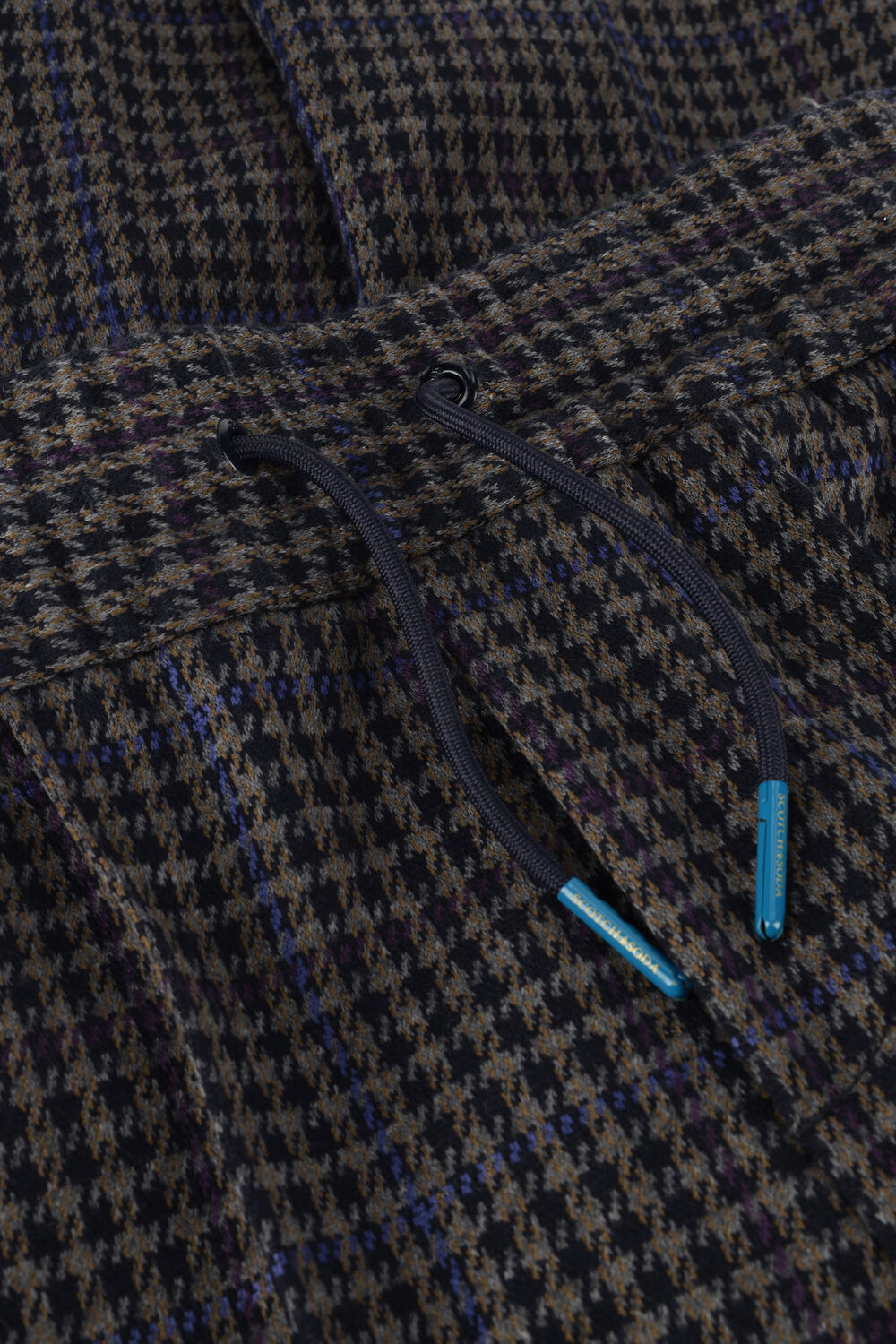 Donkerblauwe SCOTCH & SODA Chino RELAXED SLIM-FIT KNITTED PANTS - large