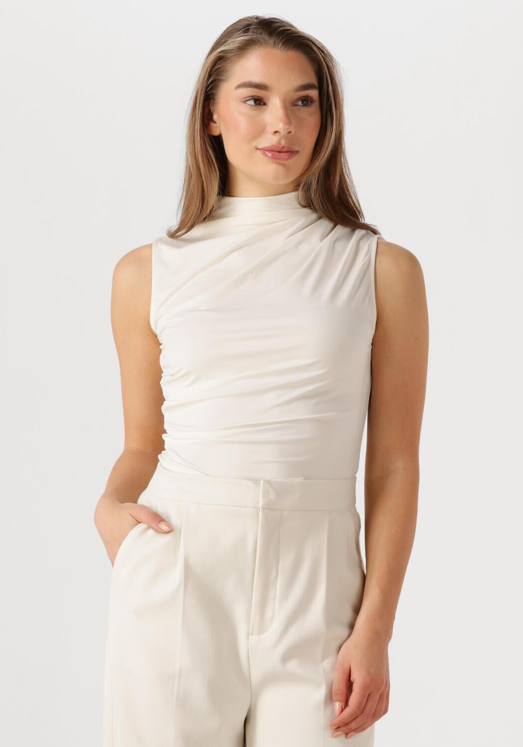 ROSEMUNDE Dames Tops & T-shirts Billie Sl Drape Top Gebroken Wit