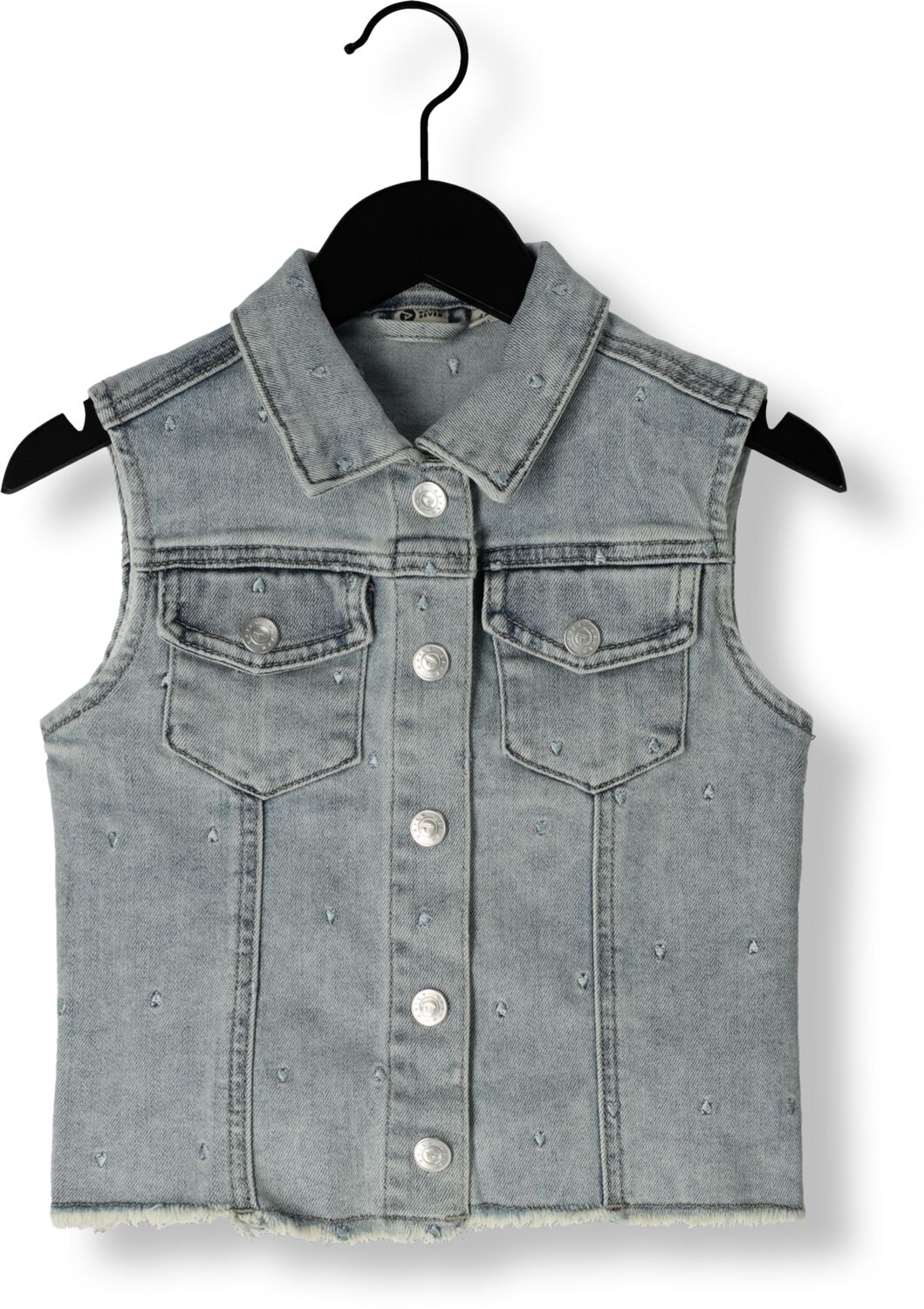 DAILY7 Meisjes Blazers Denim Gilet Allover Print Blauw