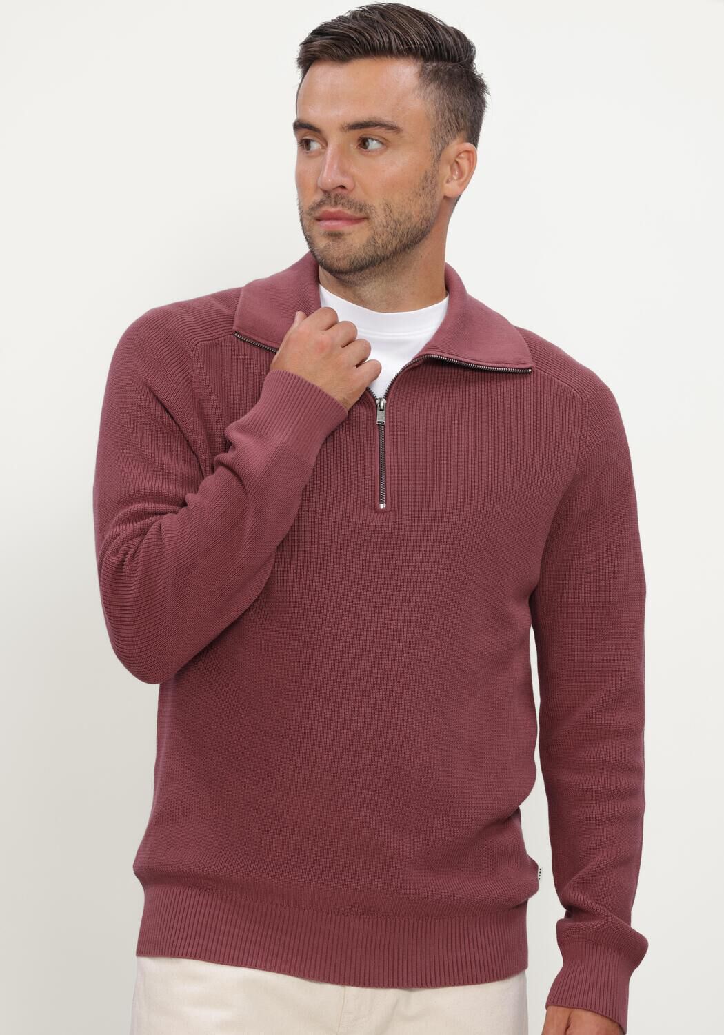 Bordeaux JC RAGS Trui PULLOVER HALF ZIP EDGAR - large