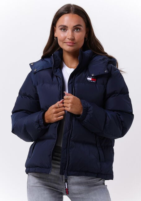 Donkerblauwe TOMMY JEANS Gewatteerde jas OUTERWEAR SHORT PUFF - large