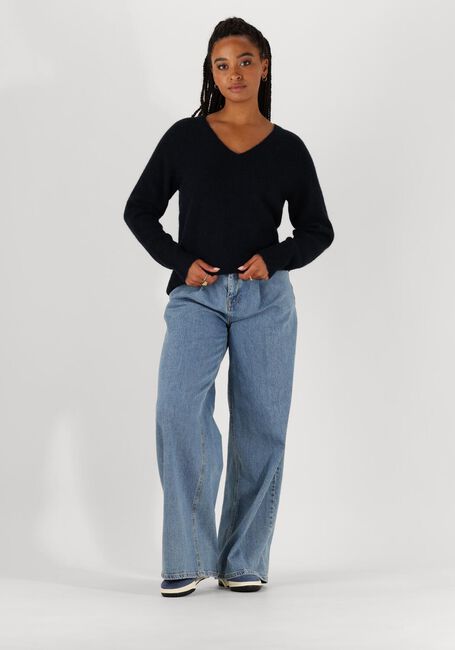 Donkerblauwe SELECTED WOMEN Trui SLFLULU NEW LS KNIT V-NECK B NOOS - large