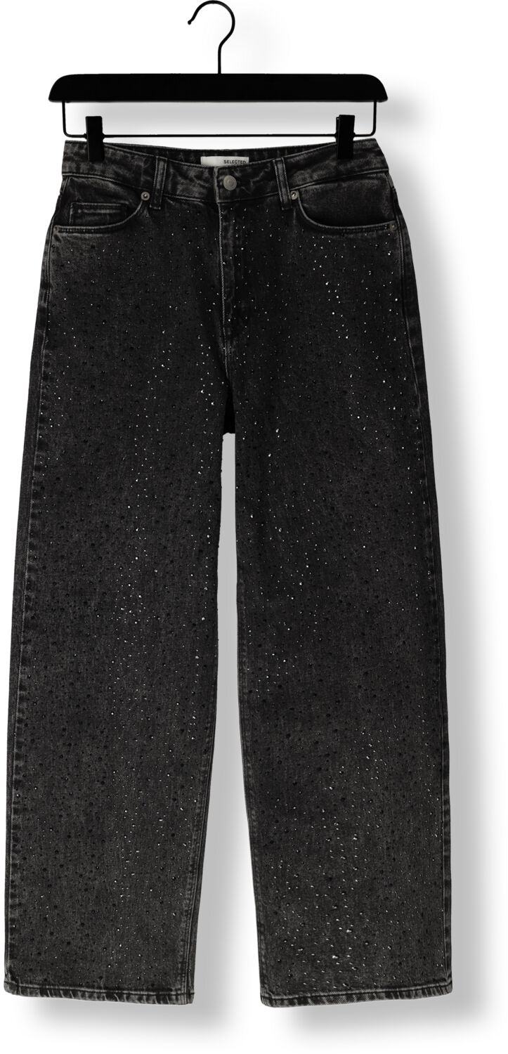 SELECTED FEMME Dames Jeans Slfmarley-dia Hw Dark Grey Wide Jeans Ex Donkergrijs