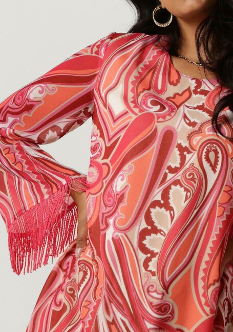 Roze ANA ALCAZAR Mini jurk TUNIC FRINGES - large
