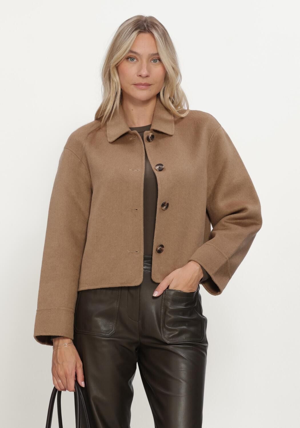 STUDIO AR Dames Jassen Nicolina Woolblend Camel