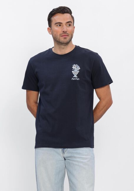 Donkerblauwe PURE PATH T-shirt EMBROIDERED VASE T-SHIRT - large