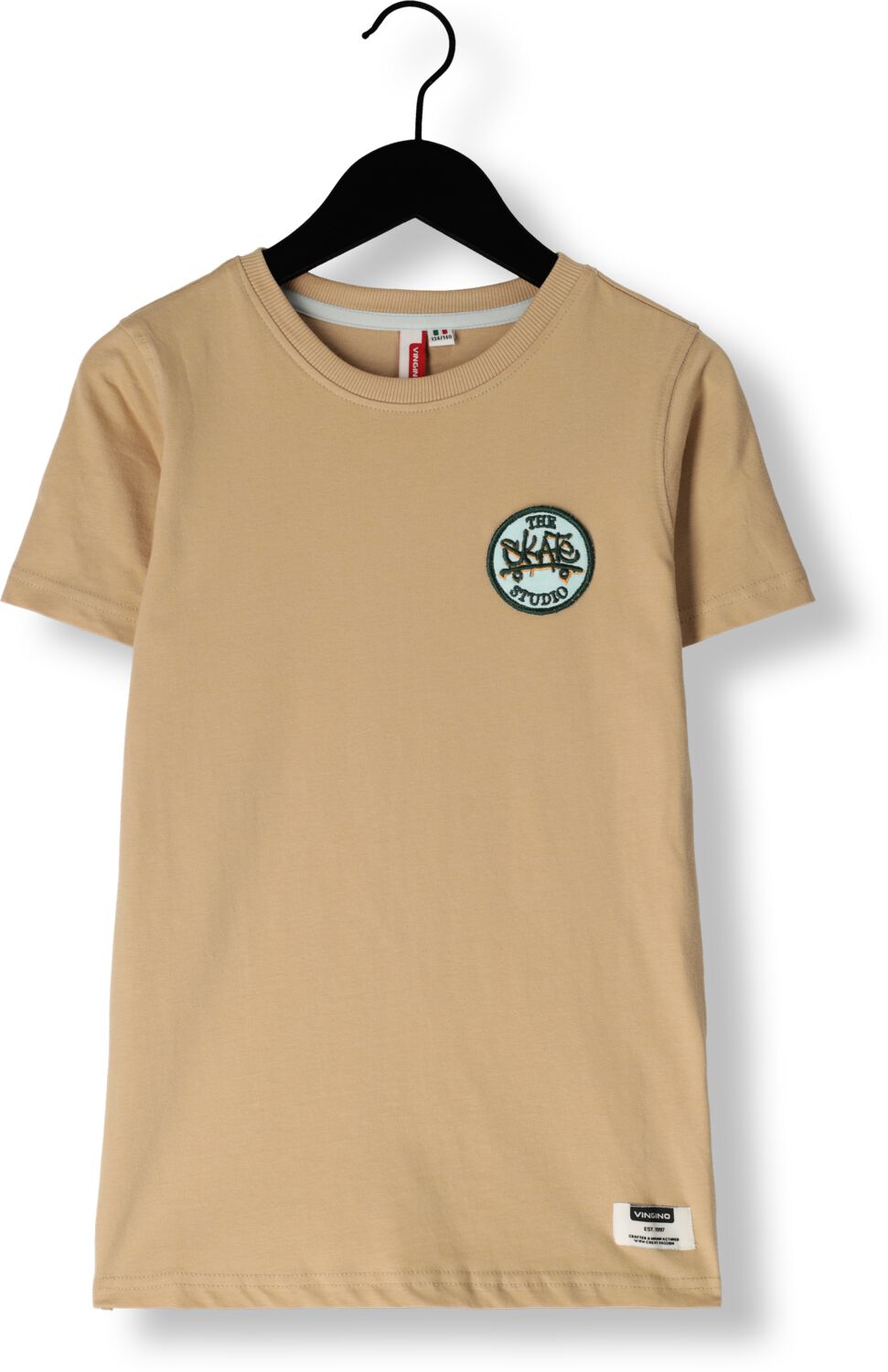 VINGINO T-shirt Hanyi met backprint zandsteen Beige Jongens Katoen Ronde hals 152