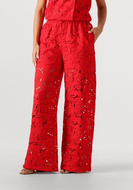 Rode POM AMSTERDAM Wijde broek PANTS LACE BLOOM RED - large