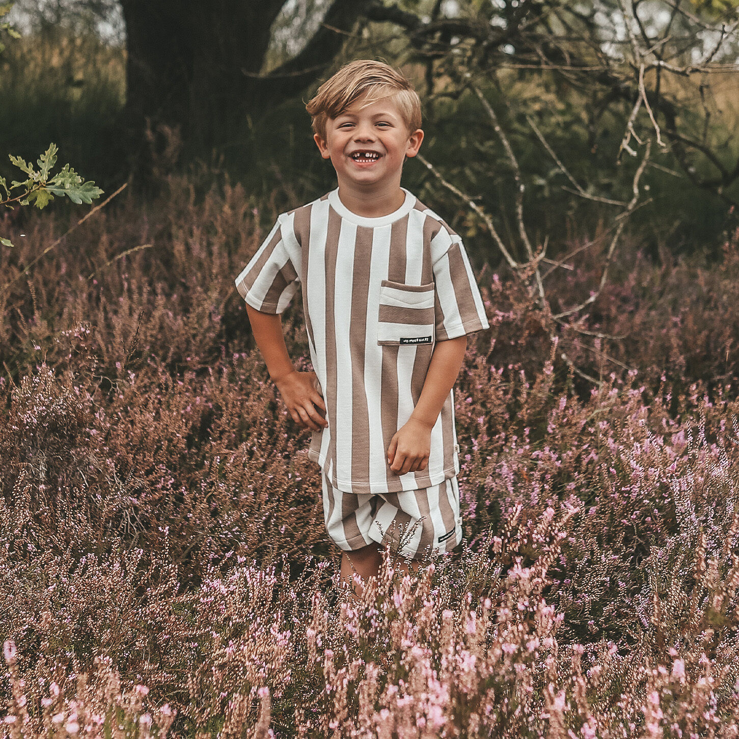 YOUR WISHES Jongens Broeken Bold Stripes Relaxed Shorts Wit