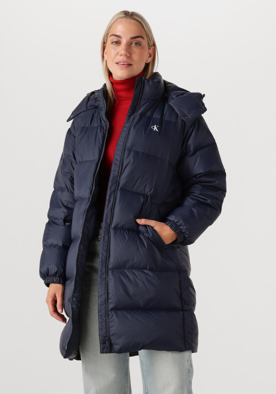 CALVIN KLEIN Dames Jassen Essential Midweight Long Puffer Blauw