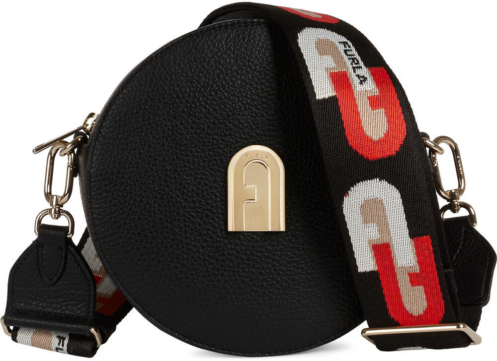 Zwarte FURLA Schoudertas SLEEK MINI CROSSBODY ROUND - large