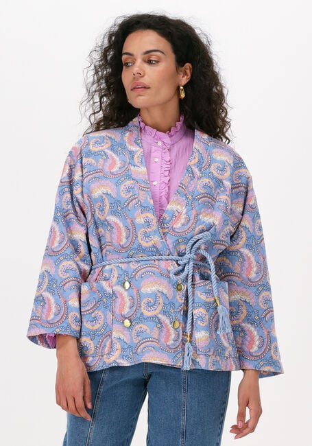 Lichtblauwe ANTIK BATIK Kimono PIETRA JACKET - large