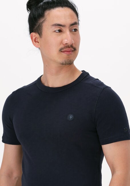 Donkerblauwe CAST IRON T-shirt SHORT SLEEVE R-NECK ORGANIC COTTON SLUB ESSENTIAL - large