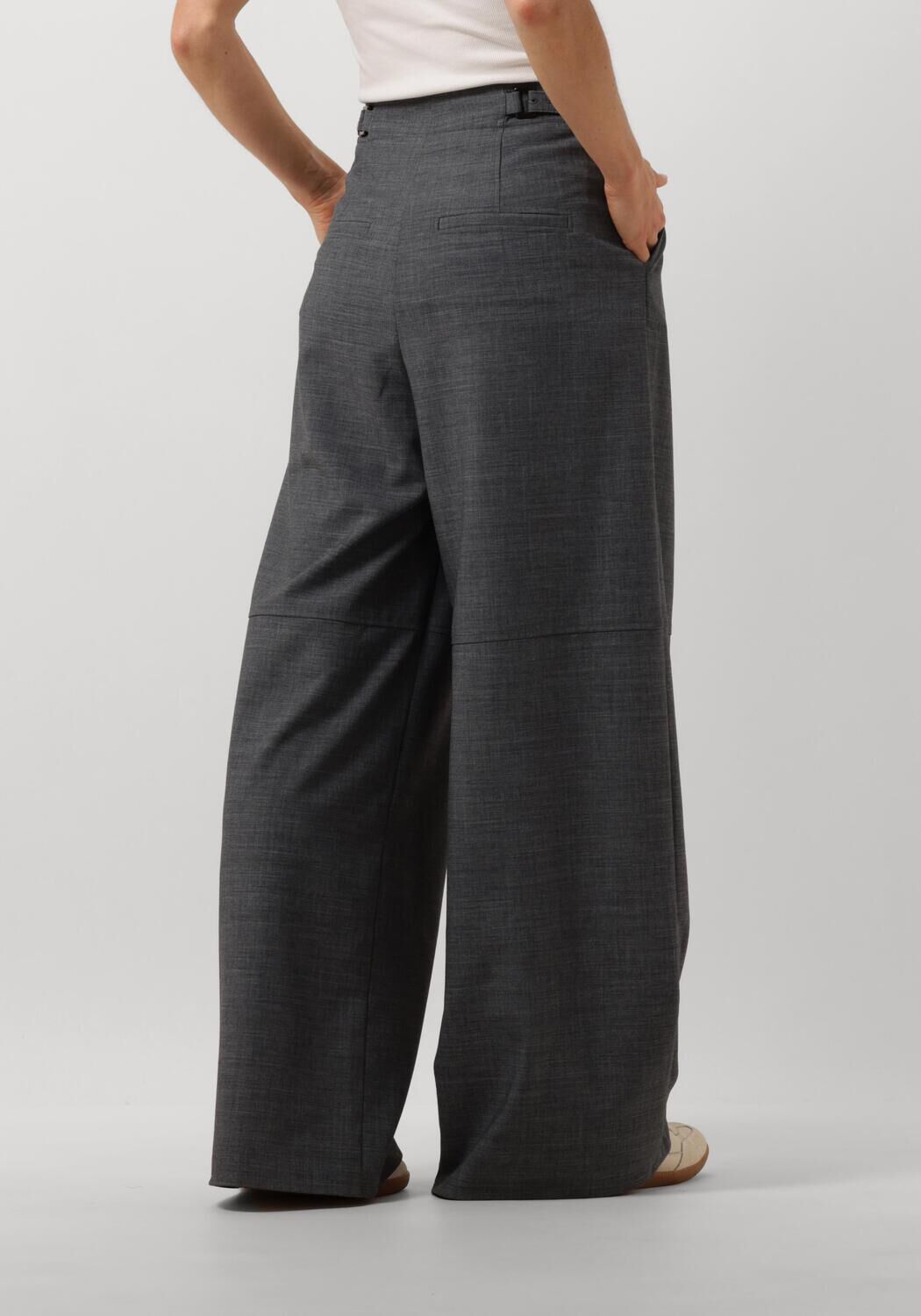 OBJECT Dames Broeken Objlesli Hw Lo Wide Pants Grijs