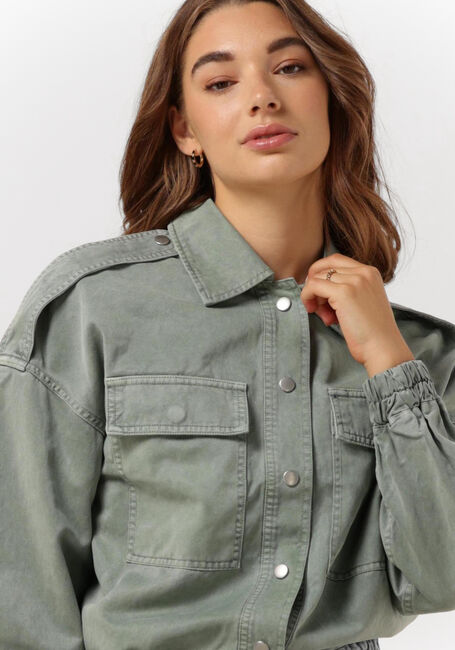 Groene ALIX THE LABEL Jack LADIES WOVEN ARMY JACKET - large