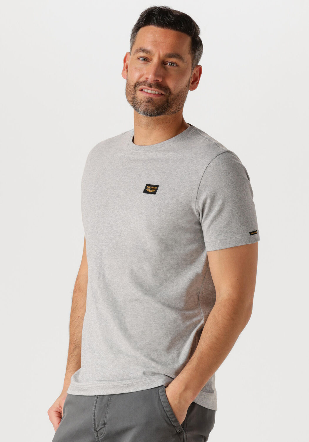 PME LEGEND Heren Polo's & T-shirts Short Sleeve R-neck Guyver Tee Grijs