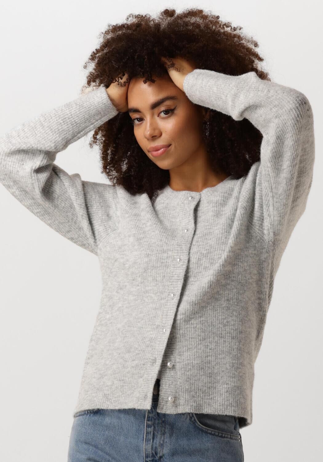 NEO NOIR Dames Truien & Vesten Nuna Knit Cardigan Lichtgrijs